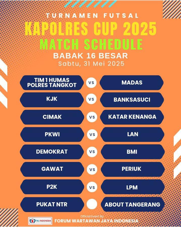 16 Tim Bertanding di Turnamen Futsal Kapolres Cup 2025 Untuk Masuk 8 Besar